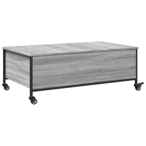 vidaXL Couchtisch mit Rollen Grau Sonoma 91x55x34 cm Holzwerkstoff