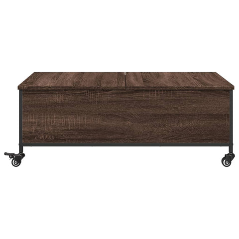 vidaXL Couchtisch mit Rollen Braun Eiche 91x55x34 cm Holzwerkstoff