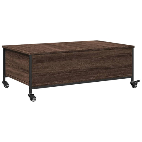 vidaXL Couchtisch mit Rollen Braun Eiche 91x55x34 cm Holzwerkstoff