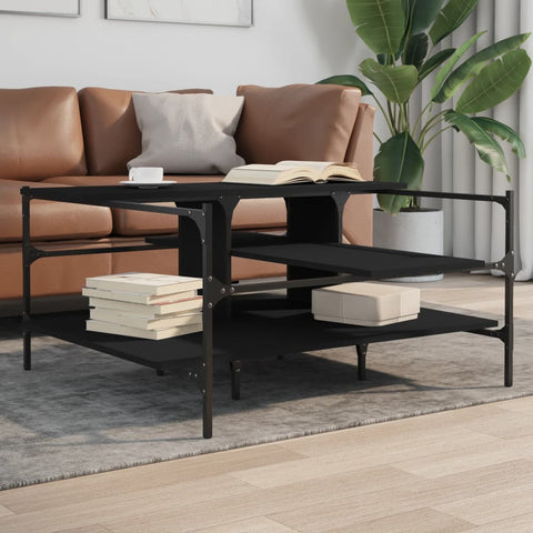 vidaXL Couchtisch Schwarz 100x100x48,5 cm Holzwerkstoff