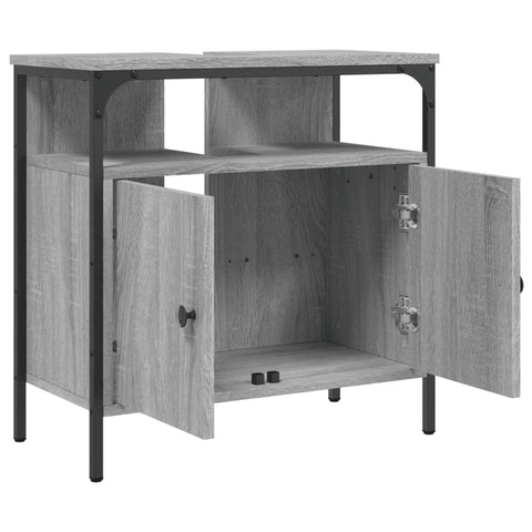 Waschbeckenunterschrank Grau Sonoma 60x30x60 cm Holzwerkstoff