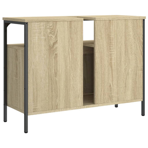 vidaXL Waschbeckenunterschrank Sonoma-Eiche 80x30x60 cm Holzwerkstoff