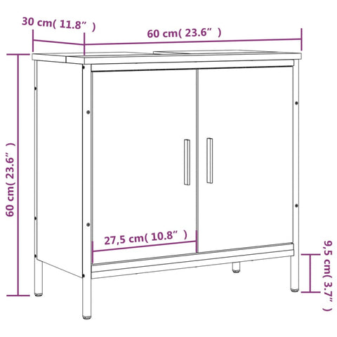 Waschbeckenunterschrank Sonoma-Eiche 60x30x60 cm Holzwerkstoff