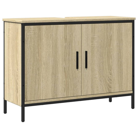 vidaXL Waschbeckenunterschrank Sonoma-Eiche 80x30x60 cm Holzwerkstoff