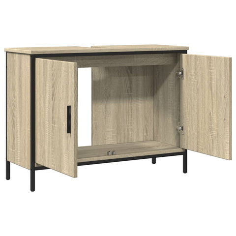 vidaXL Waschbeckenunterschrank Sonoma-Eiche 80x30x60 cm Holzwerkstoff