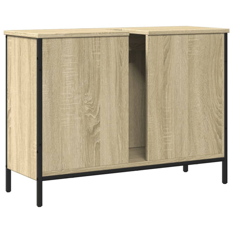 vidaXL Waschbeckenunterschrank Sonoma-Eiche 80x30x60 cm Holzwerkstoff