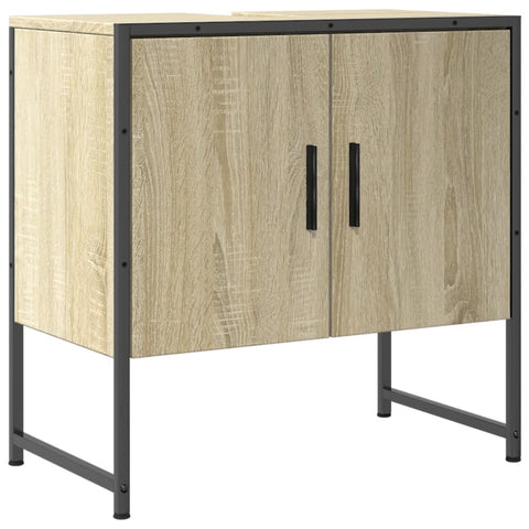 vidaXL Waschbeckenunterschrank Sonoma-Eiche 60x33x60 cm Holzwerkstoff