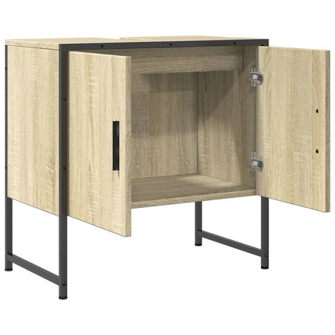 vidaXL Waschbeckenunterschrank Sonoma-Eiche 60x33x60 cm Holzwerkstoff