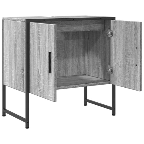 Waschbeckenunterschrank Grau Sonoma 60x33x60 cm Holzwerkstoff