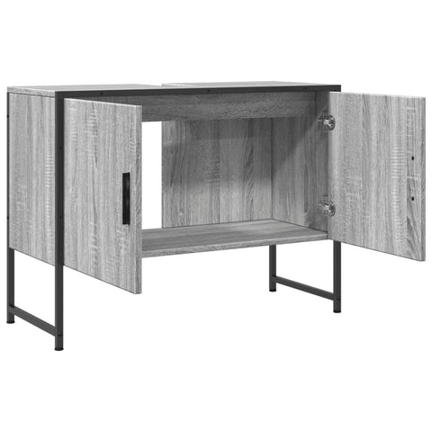 Waschbeckenunterschrank Grau Sonoma 80x33x60 cm Holzwerkstoff