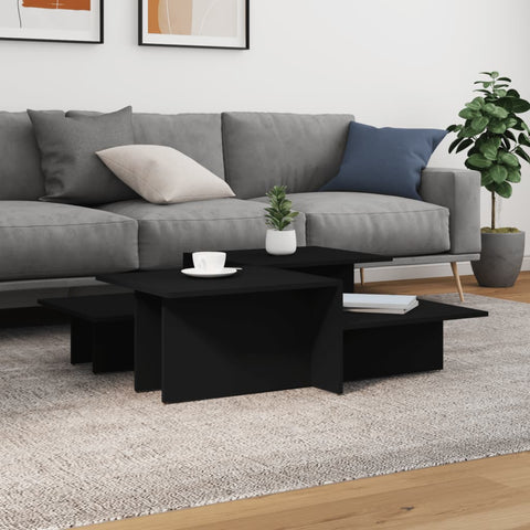 vidaXL Couchtische 2 Stk. Schwarz Holzwerkstoff