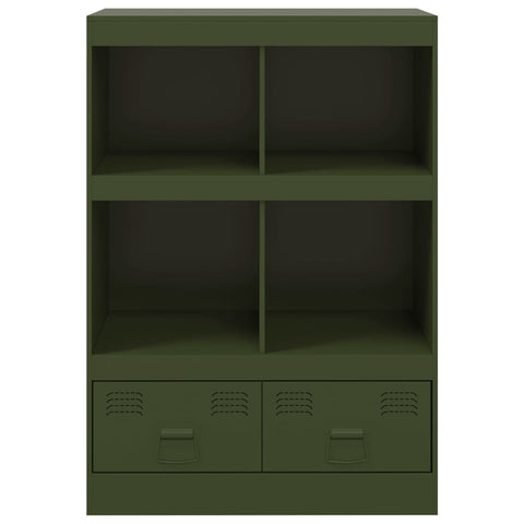 Highboard Olivgrün 67x39x95 cm Stahl