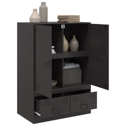 Highboard Schwarz 67x39x95 cm Stahl