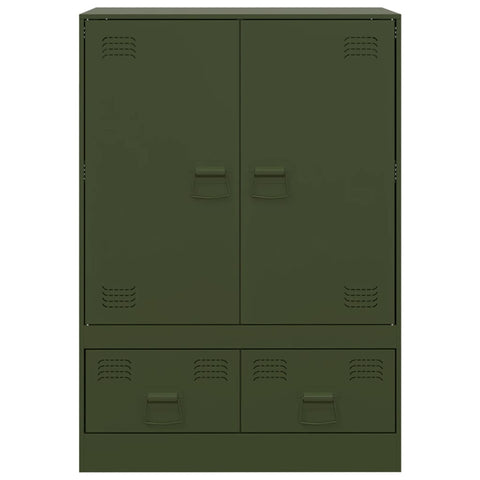 Highboard Olivgrün 67x39x95 cm Stahl