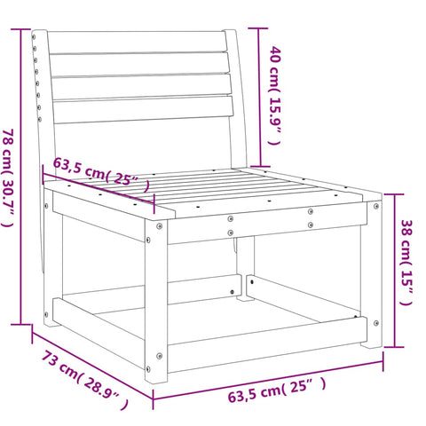 Gartensofa Weiß Massivholz Kiefer