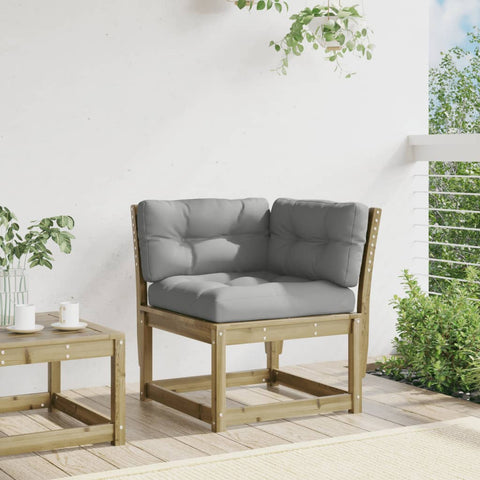 vidaXL Garten-Ecksofa mit Kissen 73x73x78 cm Kiefernholz Imprägniert