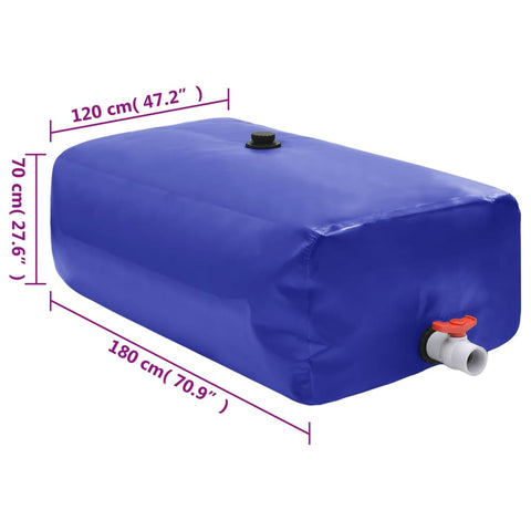 vidaXL Wassertank mit Wasserhahn Faltbar 1500 L PVC