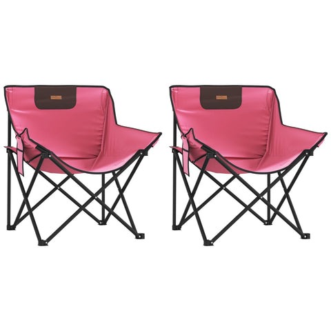 Campingstühle 2 Stk. mit Tasche Klappbar Rosa