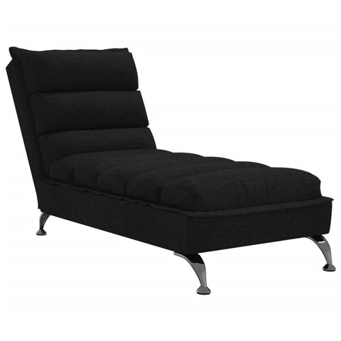 Chaiselongue mit Kissen Schwarz Stoff