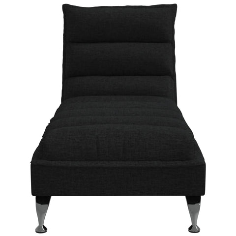 Chaiselongue mit Kissen Schwarz Stoff