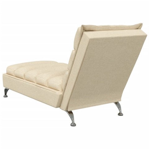 Chaiselongue mit Kissen Creme Stoff