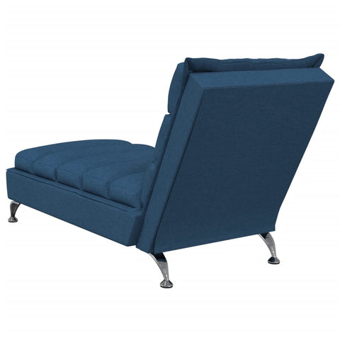 Chaiselongue mit Kissen Blau Stoff