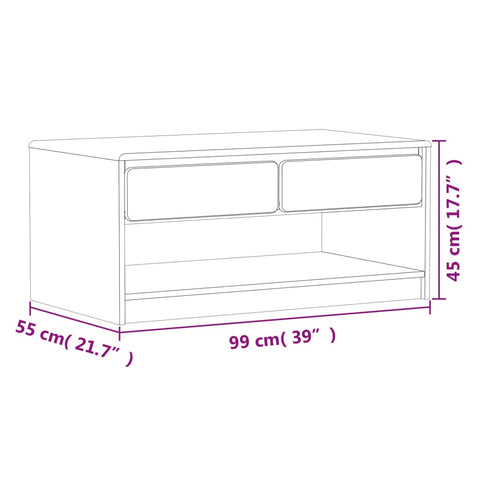 vidaXL Couchtisch SAUDA Eiche-Optik 99x55x45 cm Massivholz Kiefer