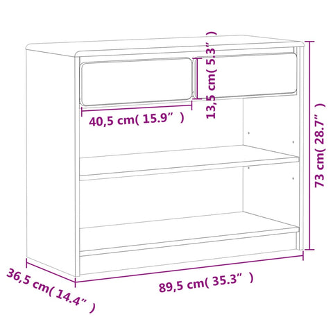 vidaXL Konsolentisch SAUDA Eiche-Optik 89,5x36,5x73 cm Kiefernholz