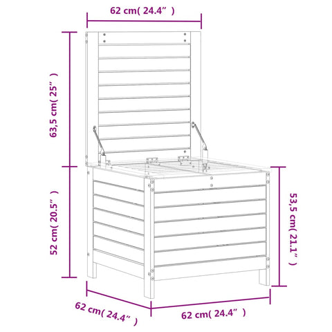 Gartenhocker 62x63,5x53,5 cm Massivholz Kiefer