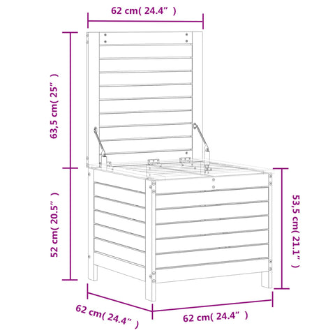 Gartenhocker Wachsbraun 62x63,5x53,5 cm Massivholz Kiefer