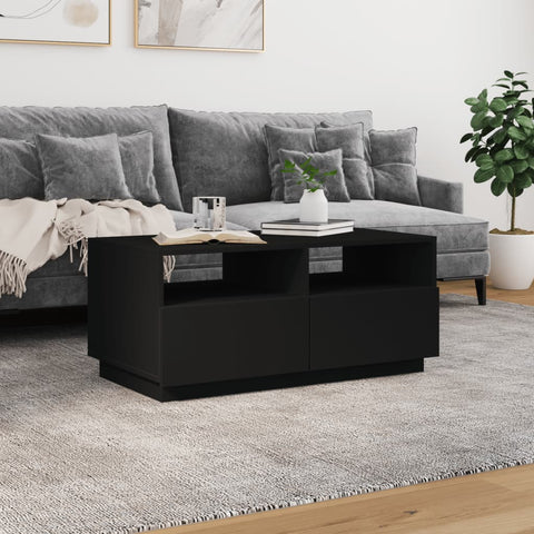 vidaXL Couchtisch mit LED-Leuchten Schwarz 90x49x40 cm