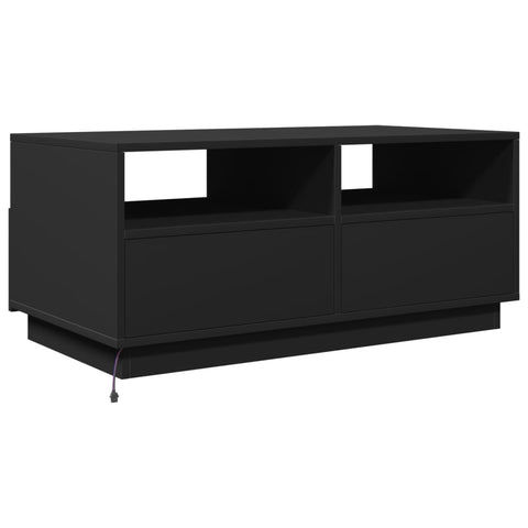 vidaXL Couchtisch mit LED-Leuchten Schwarz 90x49x40 cm