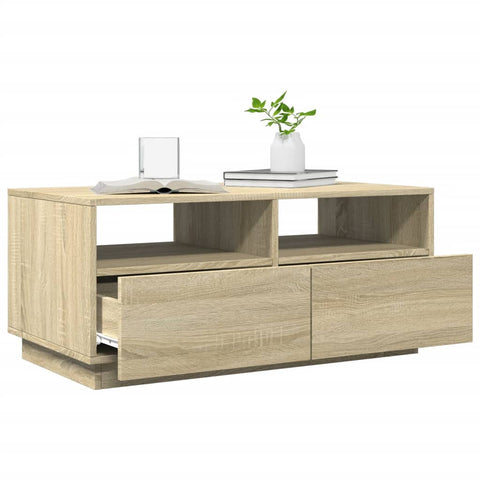 vidaXL Couchtisch mit LED-Leuchten Sonoma-Eiche 90x49x40 cm