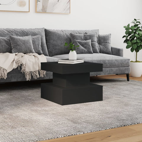 vidaXL Couchtisch mit LED-Leuchten Schwarz 50x50x40 cm