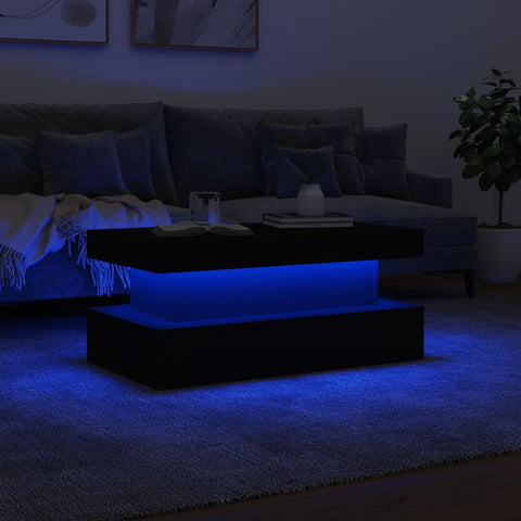 vidaXL Couchtisch mit LED-Leuchten Weiß 90x50x40 cm