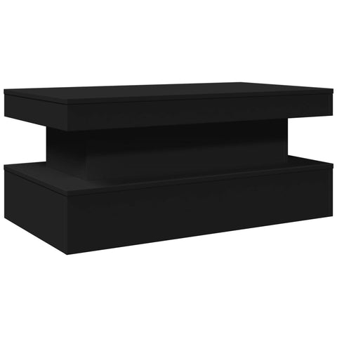 vidaXL Couchtisch mit LED-Leuchten Schwarz 90x50x40 cm