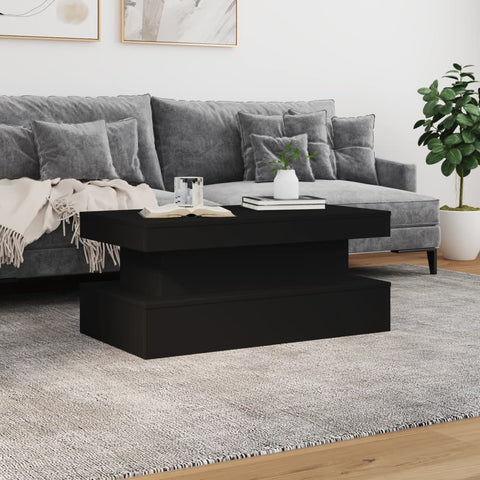 vidaXL Couchtisch mit LED-Leuchten Schwarz 90x50x40 cm