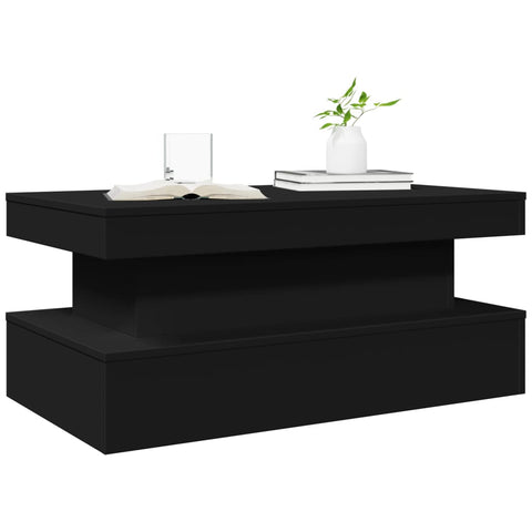 vidaXL Couchtisch mit LED-Leuchten Schwarz 90x50x40 cm