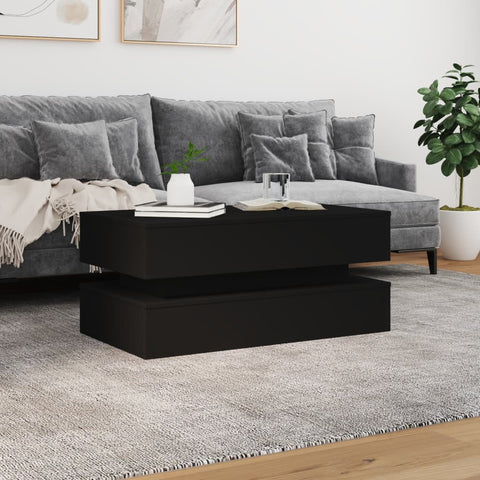 vidaXL Couchtisch mit LED-Leuchten Schwarz 90x50x40 cm