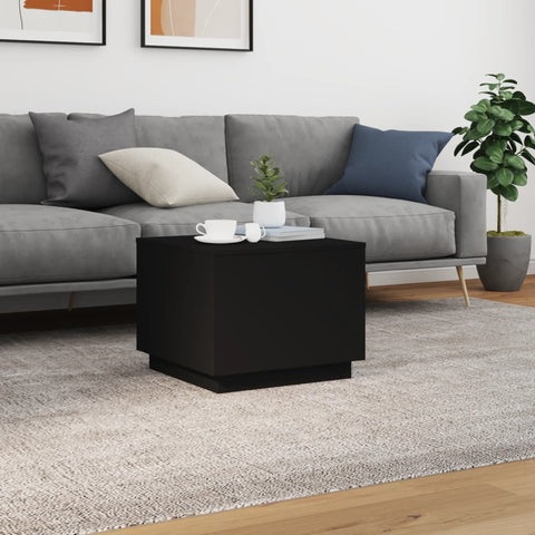 vidaXL Couchtisch mit LED-Leuchten Schwarz 50x50x40 cm