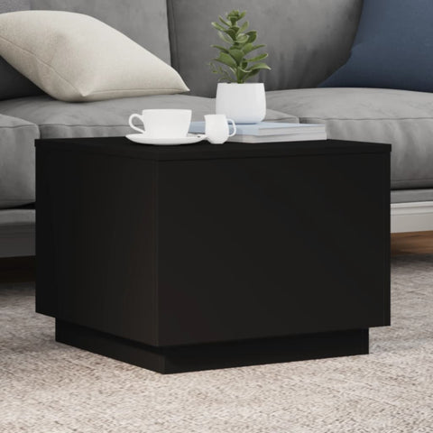 vidaXL Couchtisch mit LED-Leuchten Schwarz 50x50x40 cm