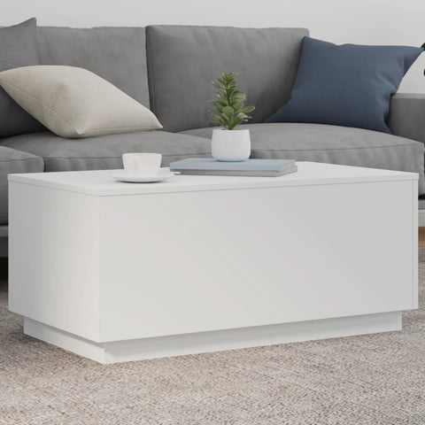 vidaXL Couchtisch mit LED-Leuchten Weiß 90x50x40 cm