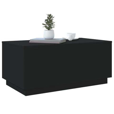 vidaXL Couchtisch mit LED-Leuchten Schwarz 90x50x40 cm