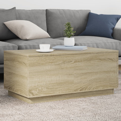 vidaXL Couchtisch mit LED-Leuchten Sonoma-Eiche 90x50x40 cm