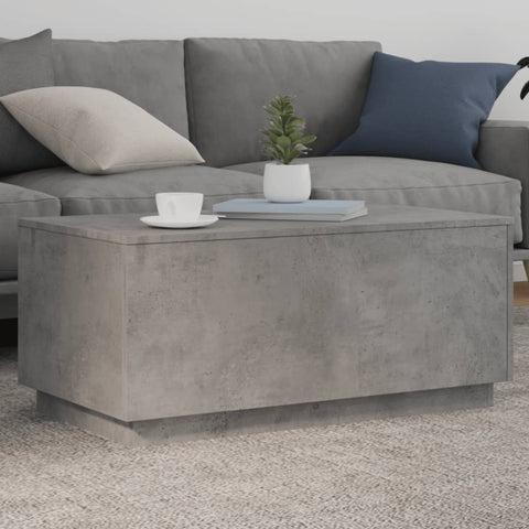 vidaXL Couchtisch mit LED-Leuchten Betongrau 90x50x40 cm