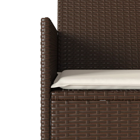 Gartensofa 2-Sitzer mit Tisch und Kissen Braun Poly Rattan