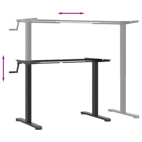 vidaXL Gestell für Sitz-Steh-Schreibtische (94-135)x60x(70-114) cm