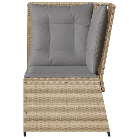 Garten-Ecksofa mit Kissen Beige Poly Rattan