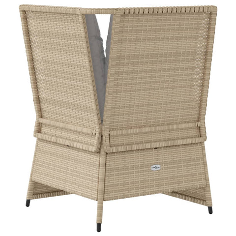 Garten-Ecksofa mit Kissen Beige Poly Rattan