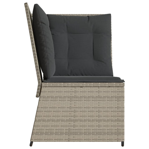 Garten-Ecksofa mit Kissen Hellgrau Poly Rattan